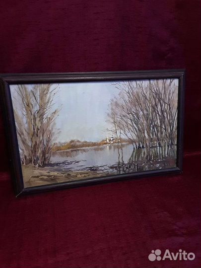 Картина в раме. Холст масло. Подпись художника