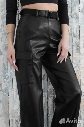Брюки кожаные новые, размер 28