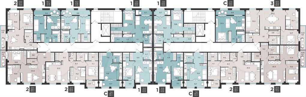 1-к. квартира, 42,2 м², 2/9 эт.