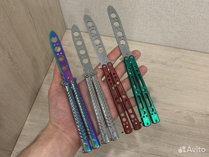 Новый нож-бабочка металлический