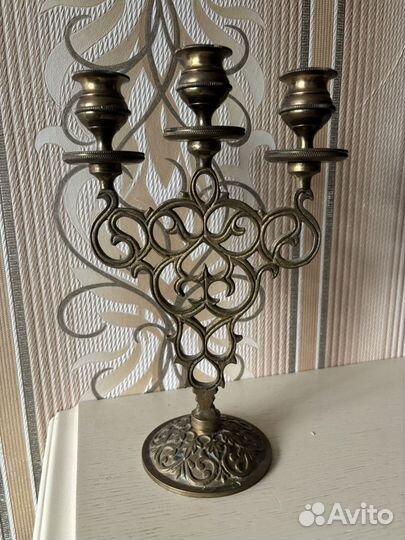 Подсвечник латунь или бронза русная работы