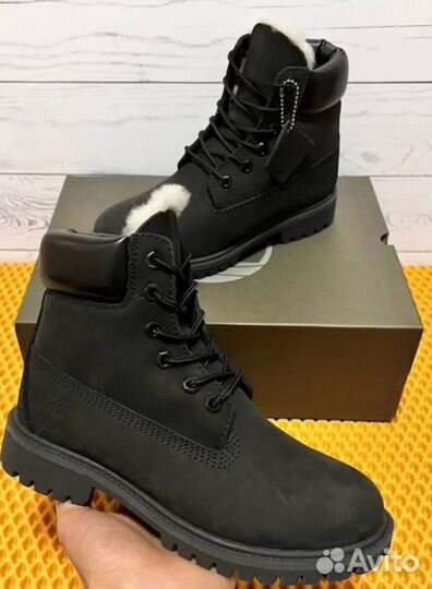 Timberland 6inch Premium Black на меху оригинал