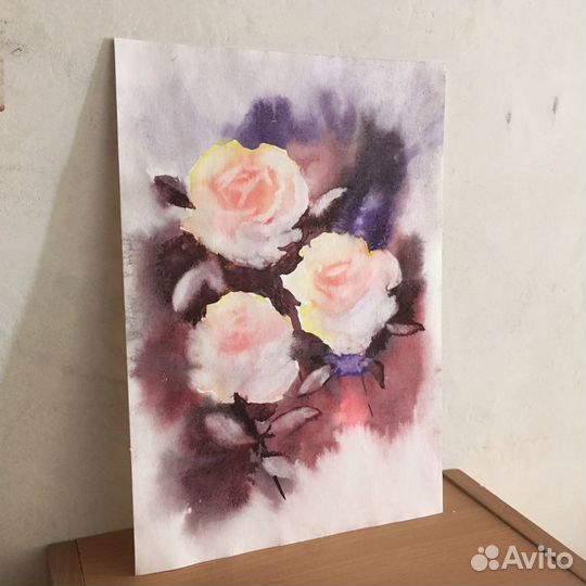 Картина акварель цветы