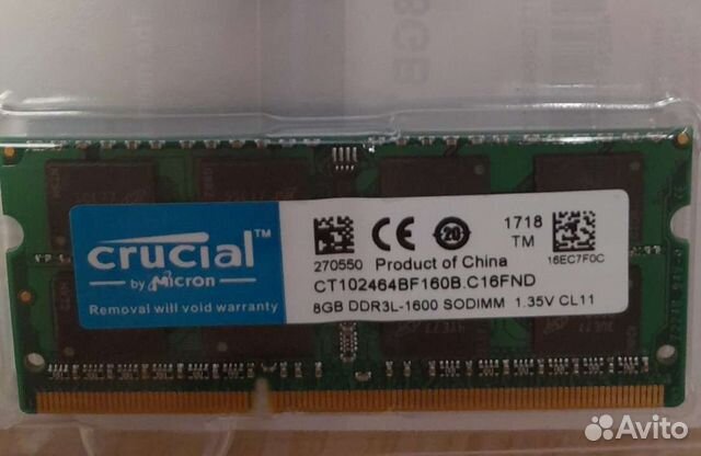 Crucial ddr3l, ddr3 8gb 1,35v, 1,5v 1600 новая