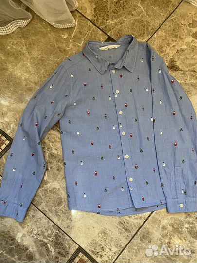 Рубашка новогодняя + брюки H&M