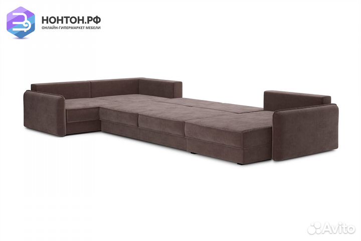Диван п-образный тик-так Антей коричневый