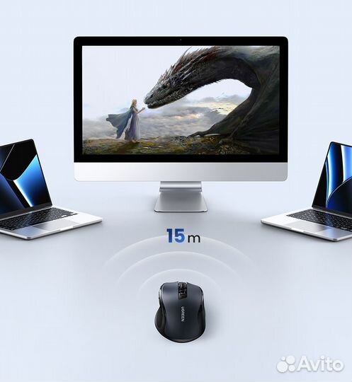 Мышь Ugreen 2,4G + Bluetooth, 4000 DPI, 6 кнопок