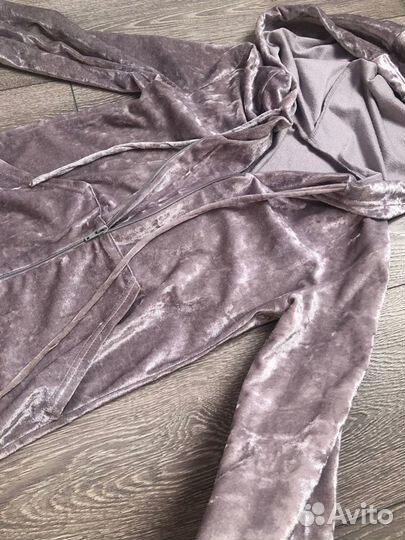 Велюровый спортивный костюм с капюшоном, XS