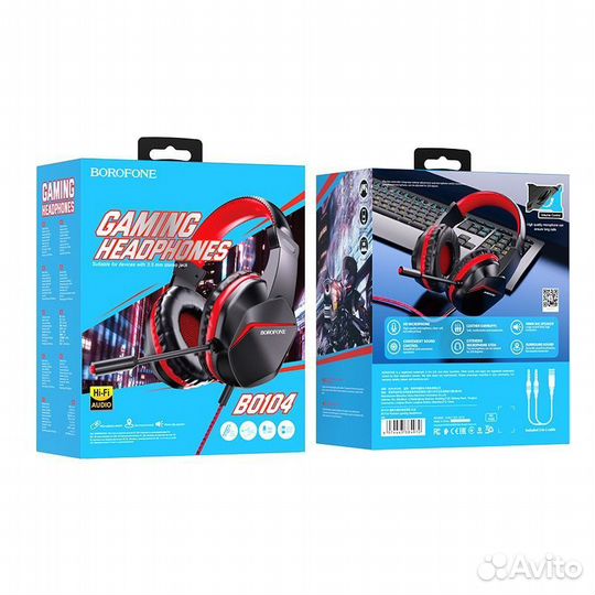 Гарнитура borofone B0104 gaming RED