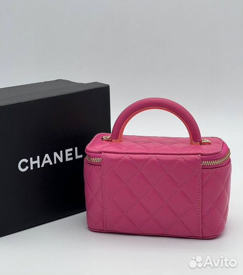 Сумка кожаная женская Chanel розовая
