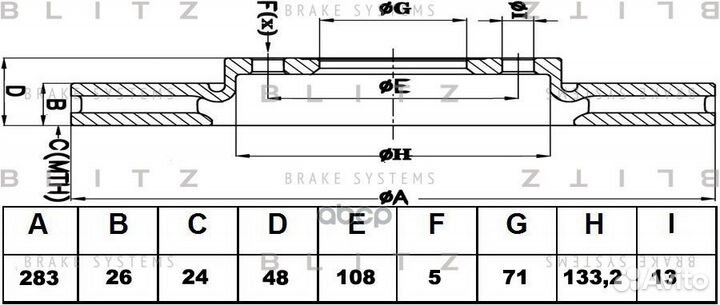 Диск тормозной передний вентилируемый citroen X