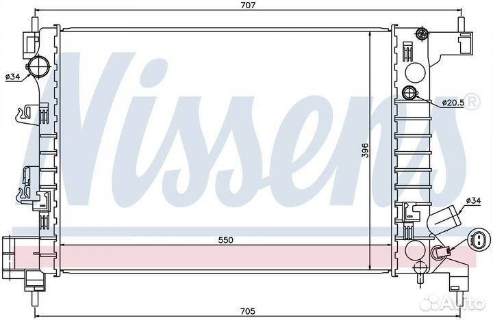 Радиатор охлаждения двс chevrolet aveo (2011) 1.2