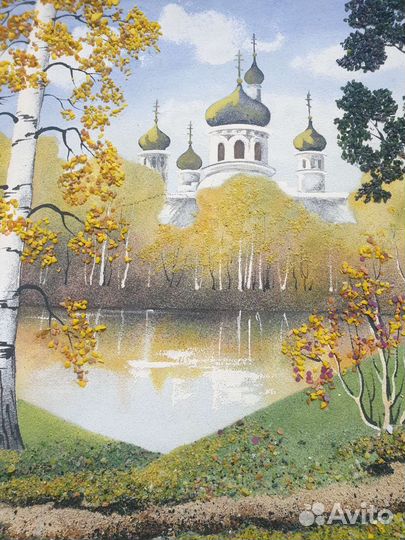 Картина из натуральных уральских камней 43х33