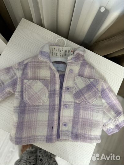 Рубашка в клетку теплая детская