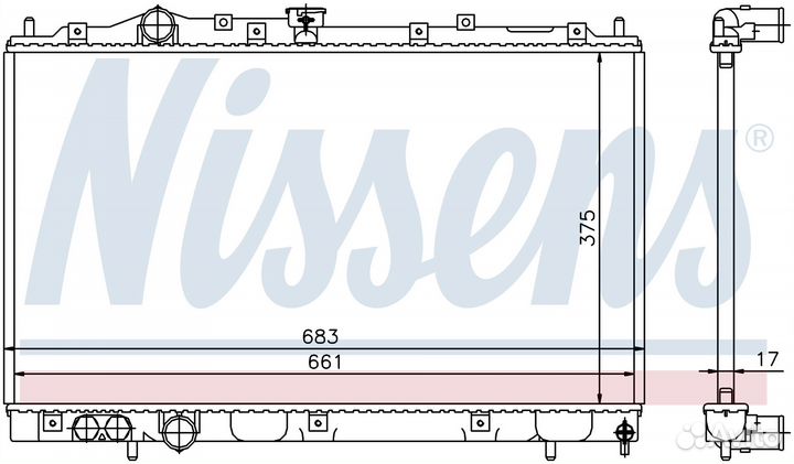 Радиатор охлаждения двс mitsubishi colt (1996) 1.3