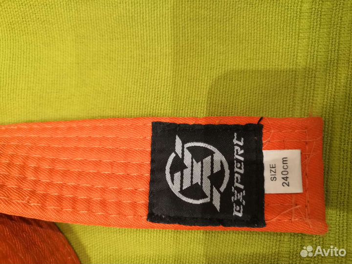 Оранжевый пояс для кимоно, 240см