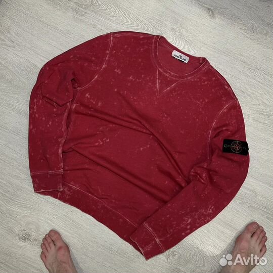 Stone Island Off Dye Sweatshirt Red