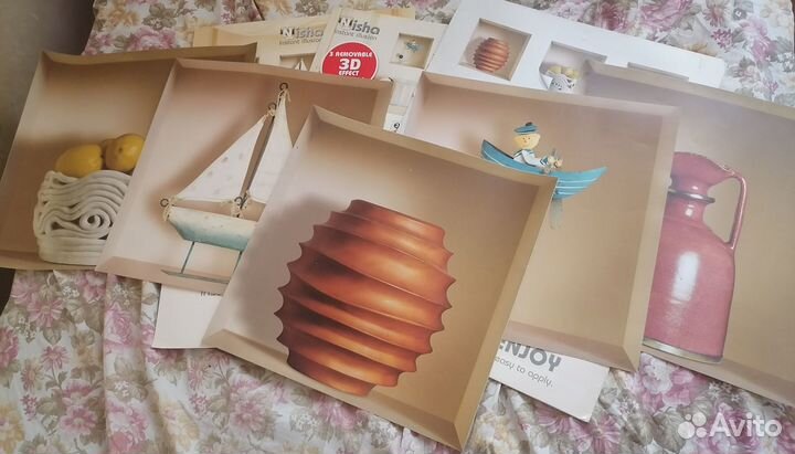 3D наклейки на стену, 5 штук