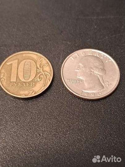 Монеты 20 и 25 центов США