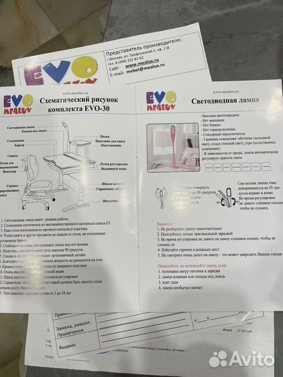 Растущая парта и стул mealux