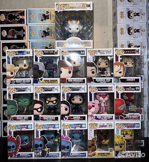 Фигурки Funko Pop Naruto, One Piece, Tupac, Ron