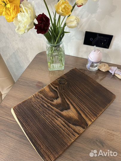 Поднос ручная работа дерево обжиг