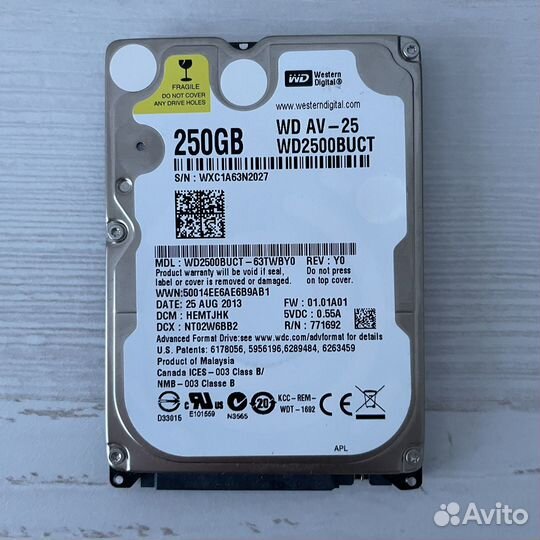 Жесткий диск WD 250GB 2,5 SATA