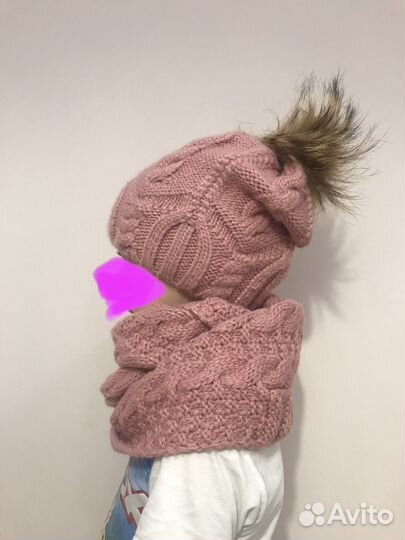 Комплект шапка и снуд женский