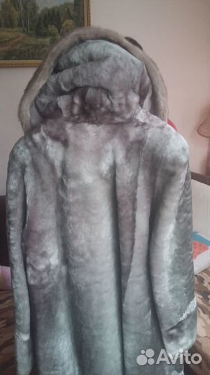 Шуба мутоновая с капюшоном 48 50