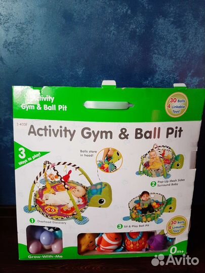 Развивающий коврик 3 в 1 Черепаха с шариками