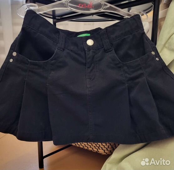 Юбка детская чёрная, размер 130, Benetton