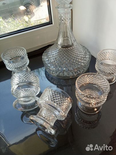 Яхтенный, графин и пять бокалов Чехия