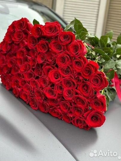 Высокие розы букет 100см 110см