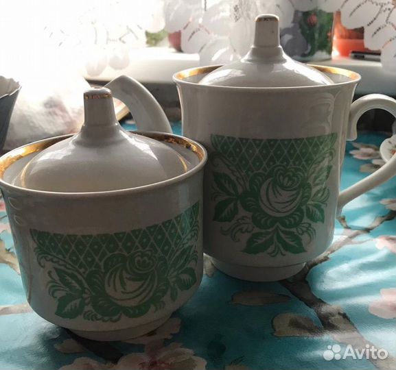 Сахарница и заварник советского производства