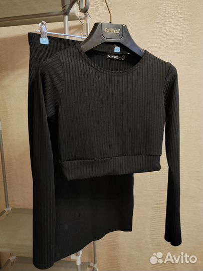 Новый облегающий комплект топ + юбка миди (ASOS)