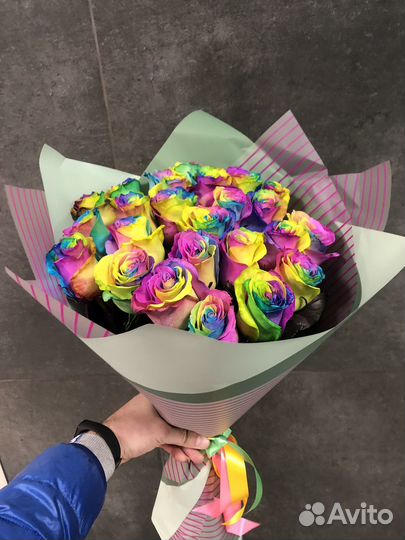 Радужные розы