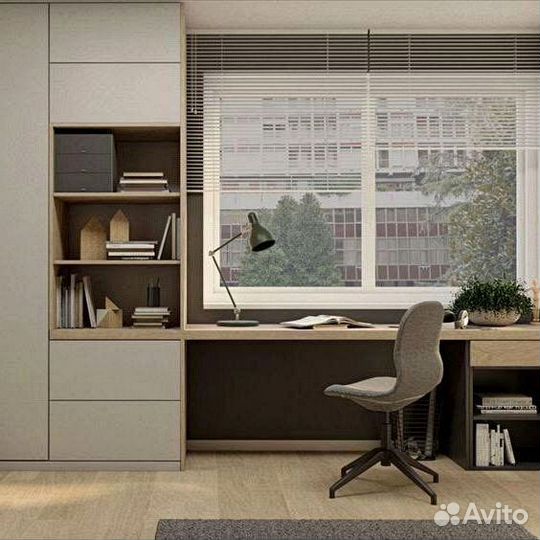 Рабочая зона у окна стол