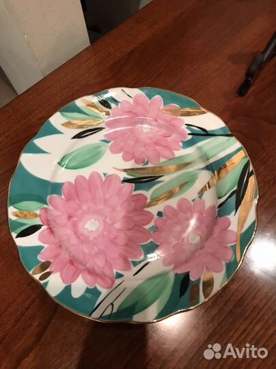 Тарелка настенная Дулево « Георгины «