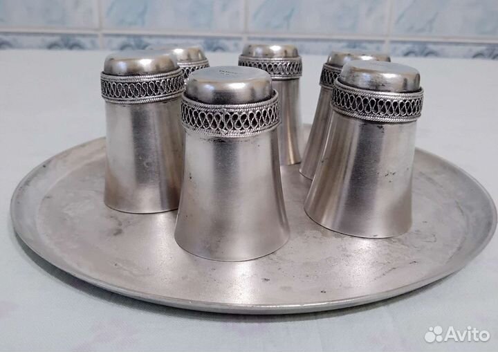 Коньячный мельхиоровый набор 
