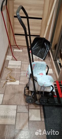 Зимние двойные санки с колесами большими