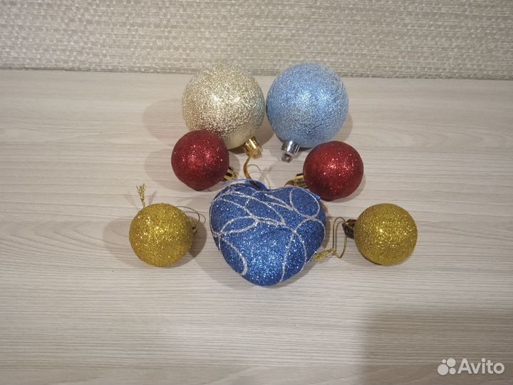 Игрушки елочные пластик набор 9 шт