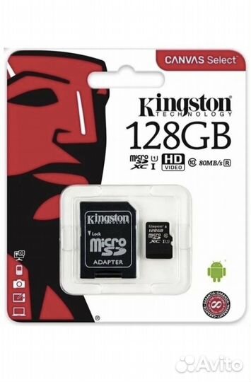 Карта памяти Kingstone MicroSD 128gb новая