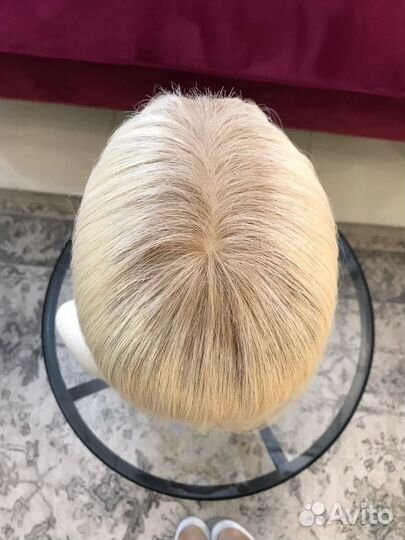 Накладка на пробор из натуральных волос (35см)