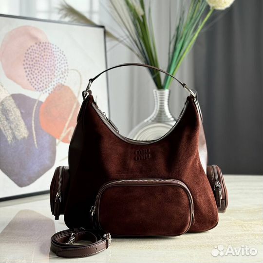 Сумка miu miu замшевая