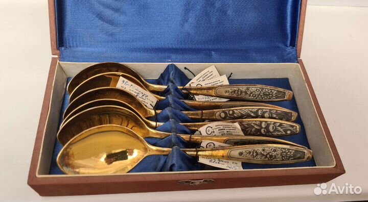 Серебро 875пр. Столовые ложки северная чернь СССР