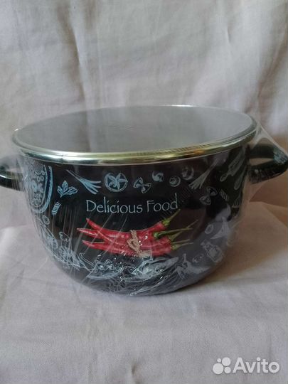 Новая эмалированная кастрюля 3 литра