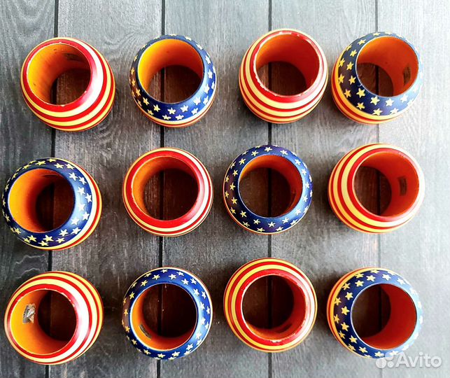 Кольца для салфеток дерево 12 штук