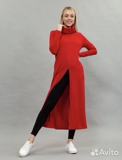 Туника длинная с разрезом 42