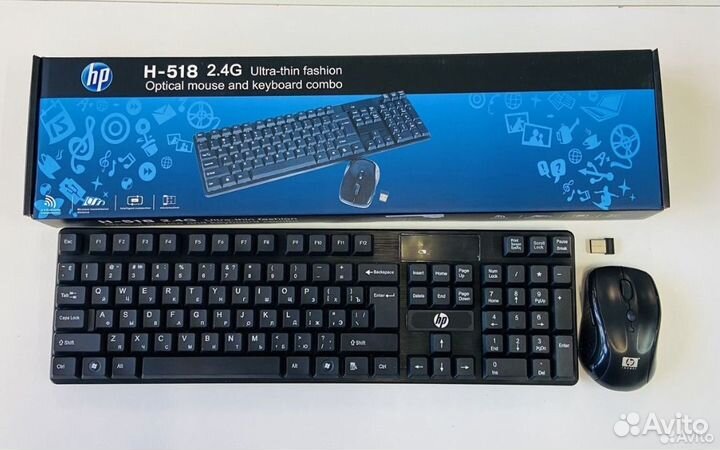 Беспроводная клавиатура и мышь HP H-518