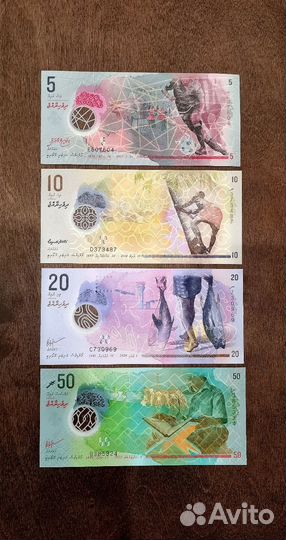Мальдивы 5,10,20,50 руфий UNC (полимерные)